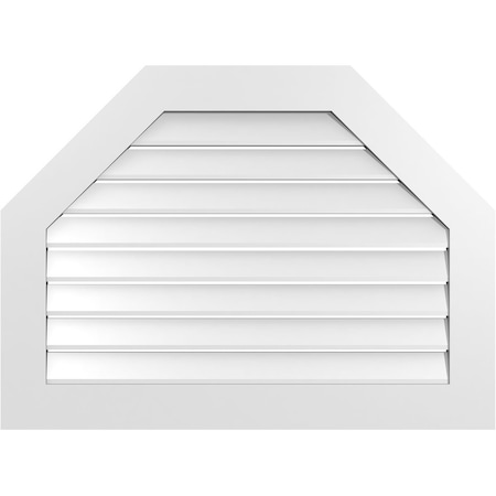 Ekena Millwork Octagonal Top Surface Mount PVC Gable Vent: Functional, w/ 3-1/2"W x 1"P Standard Frame, 38"W x 28"H GVPOT38X2801SF